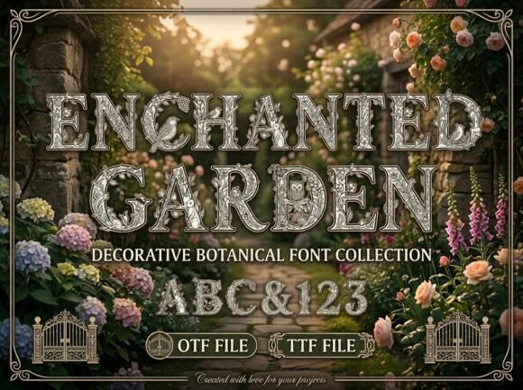 Enchanted Garden Monogram: Nature-Inspired Elegance for Your Projects