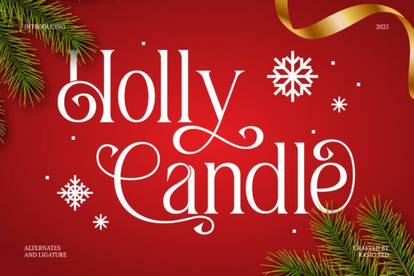 Holly Candle: A Serif Font for Elegant Holiday Design