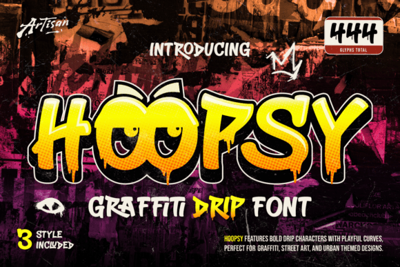 Hoopsy: A Bold and Playful Graffiti Drip Font for Urban Design