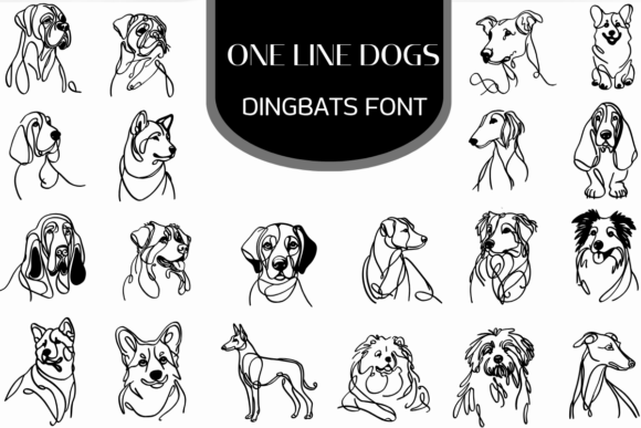 One Line Dogs: Minimalist Font for Modern Design