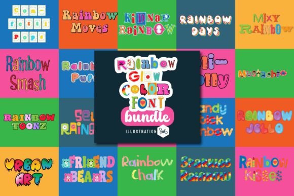 Rainbow Glow Color Font Bundle: A Celebration of Playful Typography