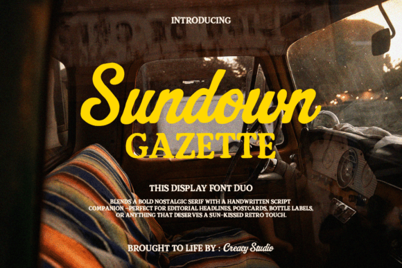 Sundown Gazette Duo: A Vintage Font with Golden Soul
